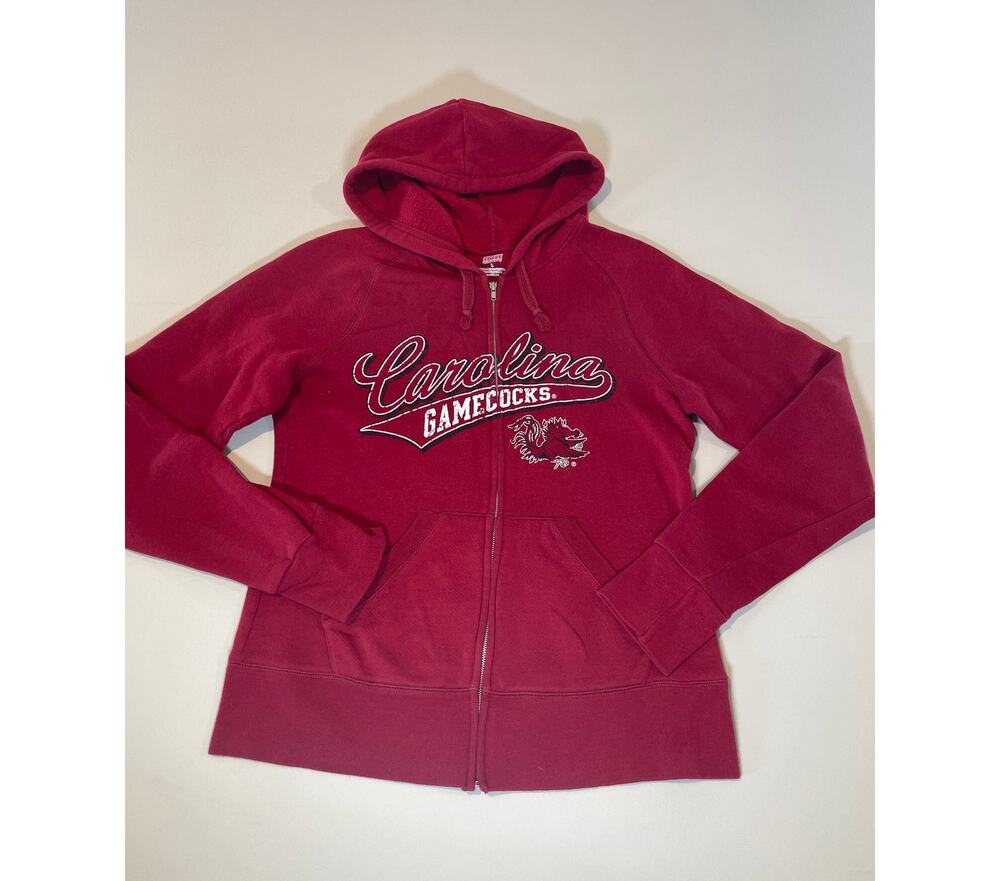 Carolina Gamecocks Full‑Zip Hoodie – Size L (Dark Red, Soffe Brand)